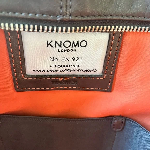 KNOMO LEATHER LAPTOP BAG